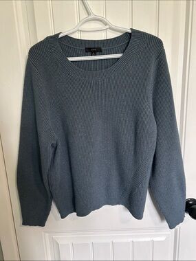J. Crew Women's Ribbed Crewneck Sweater in Dusty Blue